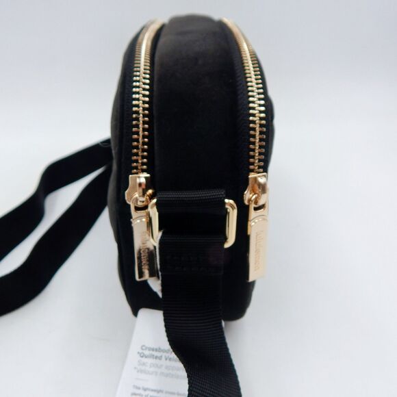 Lululemon Crossbody Camera Bag Quilted Velour 2L Black Gold 8-1/2 Inch - Picture 6 of 14